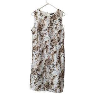 🐆 Animal Print Premise Dress Women's size 10 Leopard Jaguar satin Aline